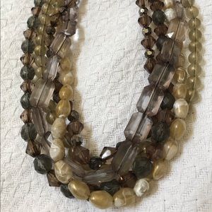 Brown Amber Tan beaded Necklace LOFT